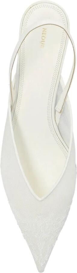 NEOUS 40 mm Irena slingback pumps met kanten detail Wit - Foto 5