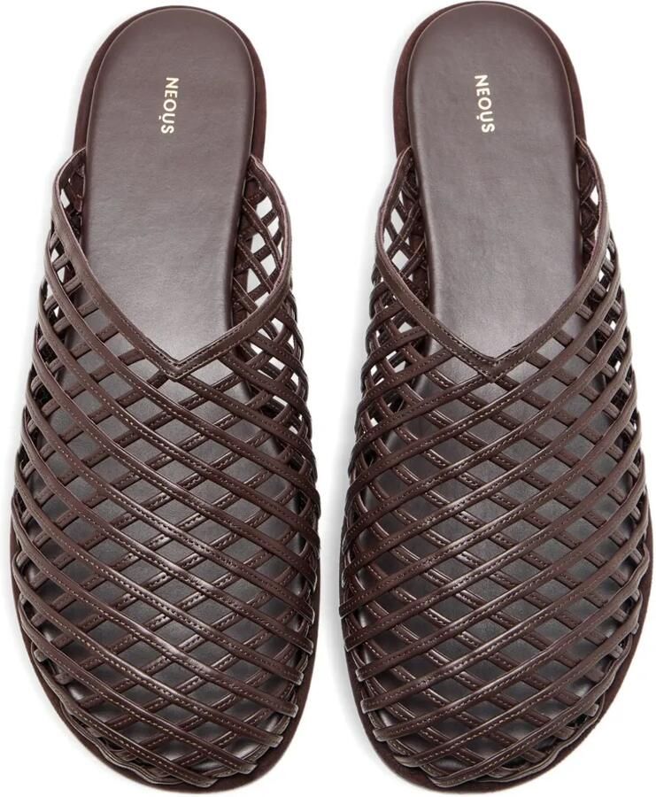 NEOUS Geweven leren sandalen Bruin