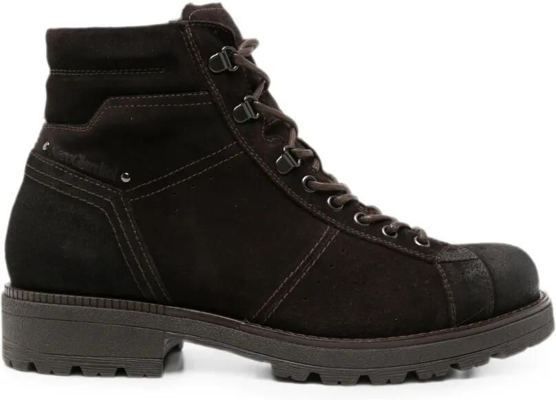 NERO GIARDINI Combat boots met veters Bruin