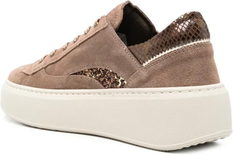 NERO GIARDINI Sneakers met glitters en rits Bruin - Foto 2
