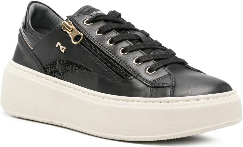 NERO GIARDINI Sneakers met glittervlakken Zwart