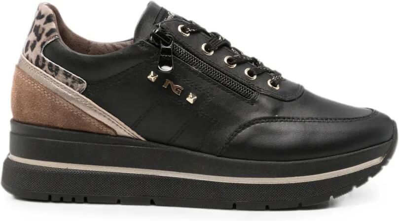 NERO GIARDINI Sneakers met luipaardprint Zwart