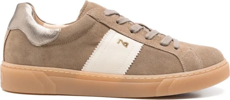 NERO GIARDINI Suède sneakers met streepdetail Bruin
