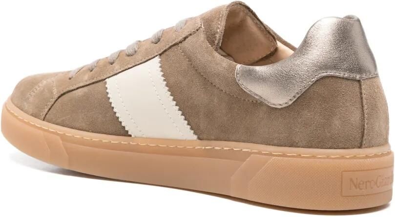 NERO GIARDINI Suède sneakers met streepdetail Bruin - Foto 3