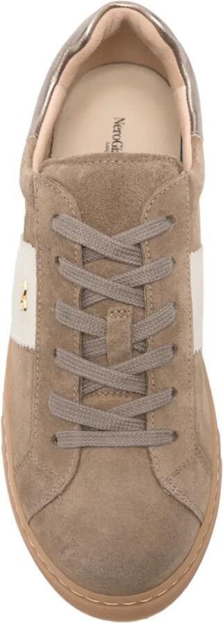 NERO GIARDINI Suède sneakers met streepdetail Bruin - Foto 4
