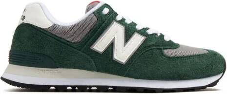 New Balance 574 suède sneakers met vlakken Groen