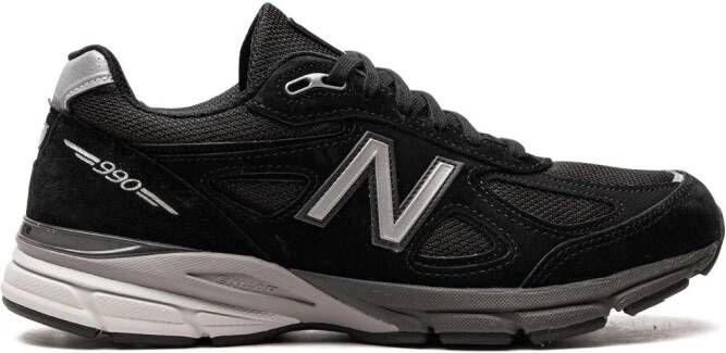 New Balance MADE in USA 990v4 "Black Silver" sneakers met vlakken Zwart