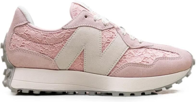 New Balance 327 sneakers met vlakken van kant Roze