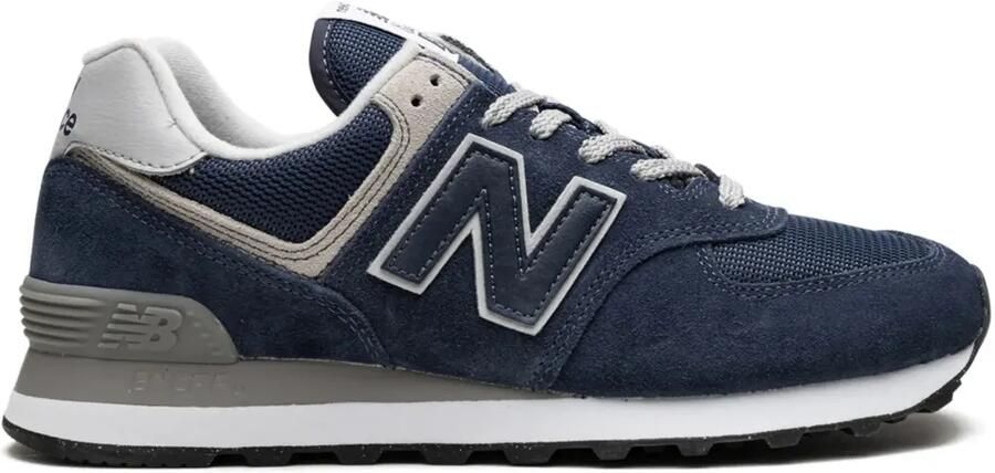 New Balance 574 suède sneakers met logo-patch Blauw