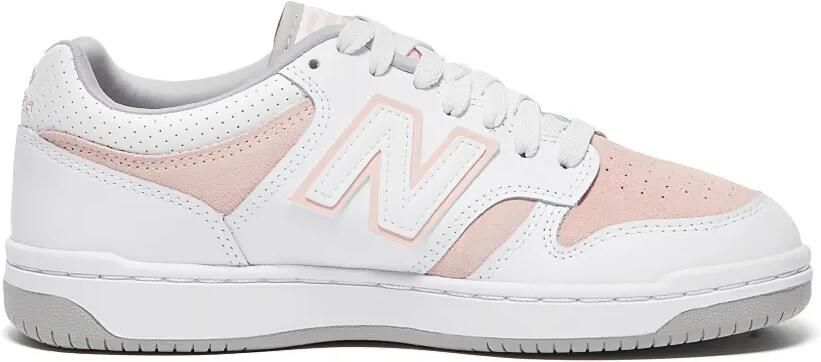 New Balance BB480 geperforeerde leren sneakers Wit
