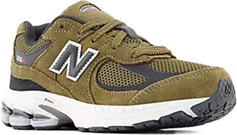 New Balance Kids 2002 leren sneakers met mesh vlak Groen