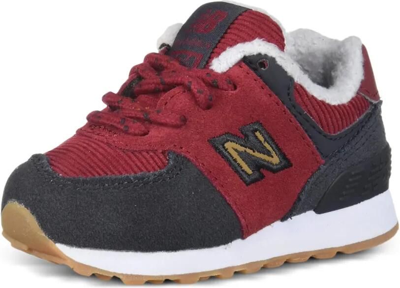 New Balance Kids 574 V1 TD ribfluwelen sneakers met logo Rood