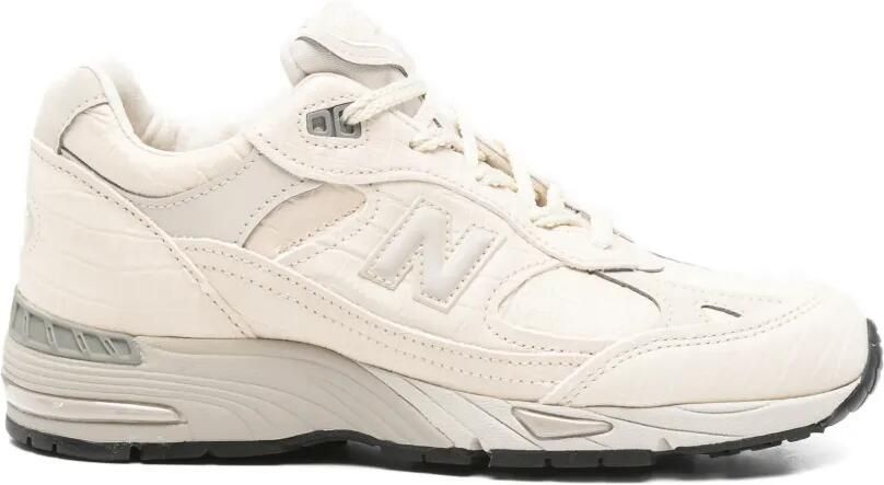 New Balance Sneakers met vlakken en krokodillen-reliëf Beige