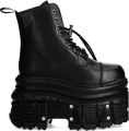 NEW ROCK 100 mm laarzen met plateauzool Zwart - Zwart
