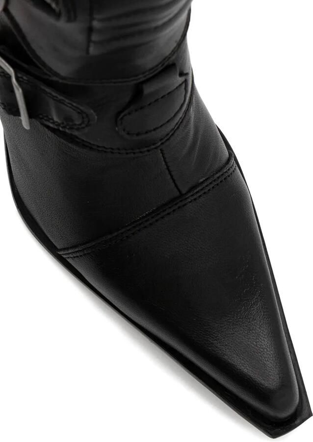 NEW ROCK 100 mm laarzen met puntige neus en gespdetail Zwart - Foto 2