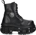 NEW ROCK 100 mm veterlaarzen Zwart - Zwart