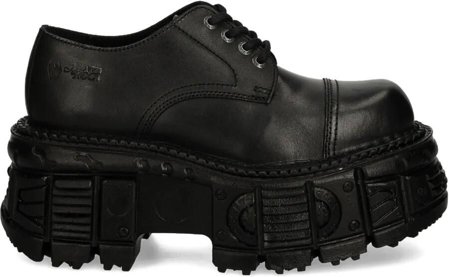 NEW ROCK 60 mm veterschoenen met plateauzool Zwart