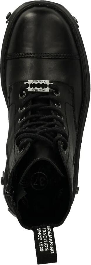 NEW ROCK Combat boots met plateauzool en veters Zwart - Foto 4