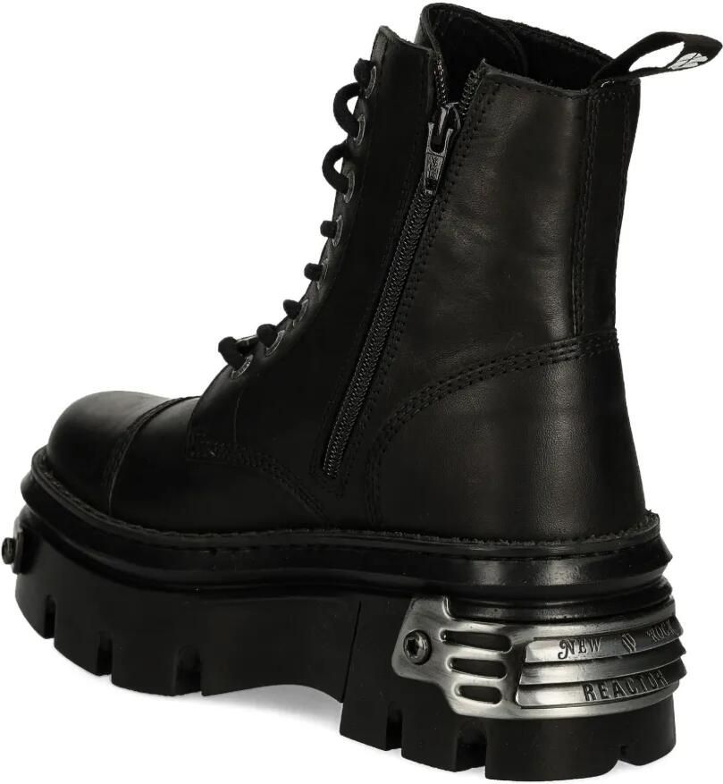 NEW ROCK Combat boots met plateauzool en veters Zwart - Foto 2