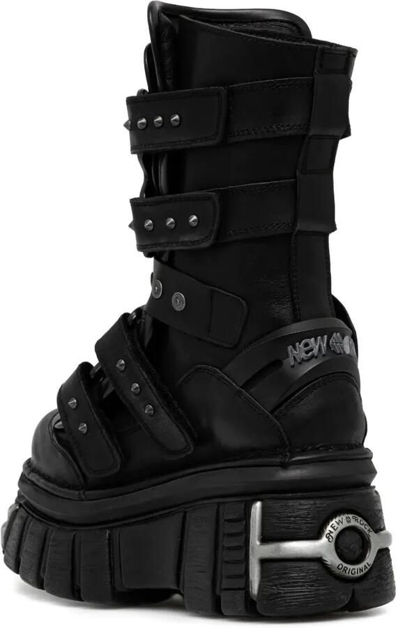 NEW ROCK Laarzen met gesp en studs Zwart - Foto 3
