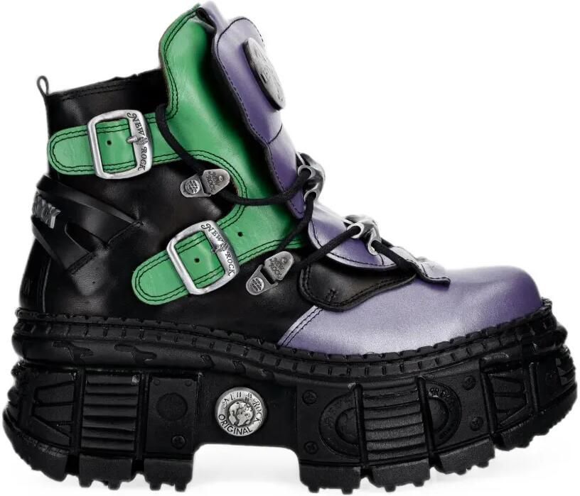 NEW ROCK Laarzen met gesp Paars