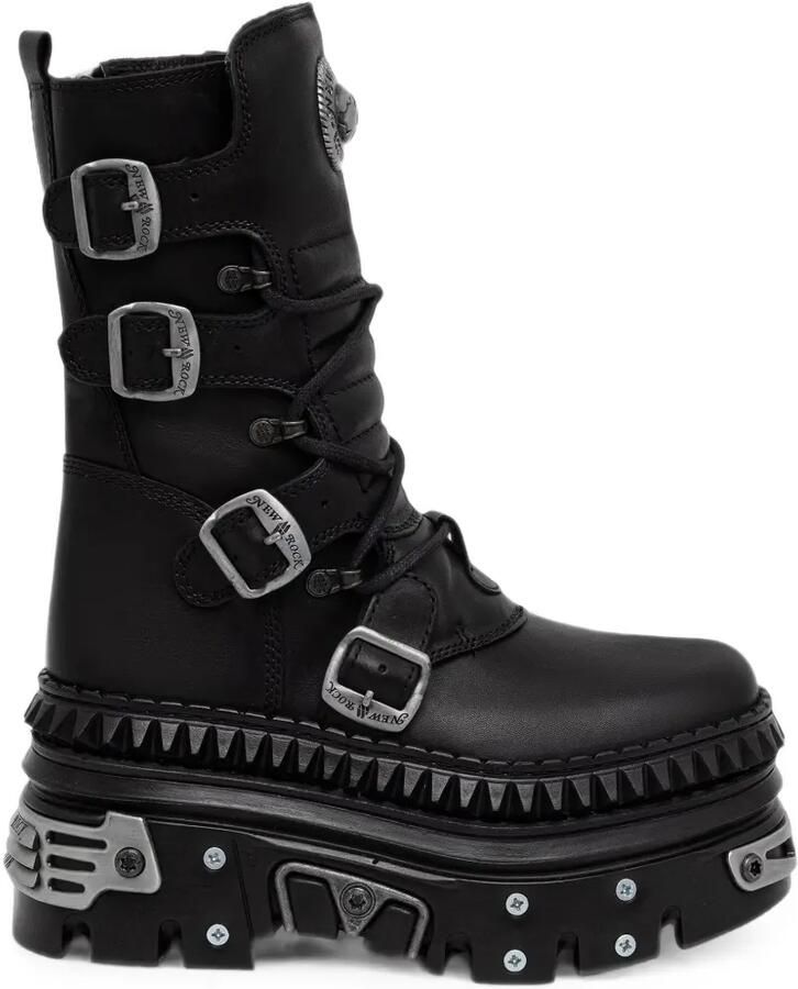NEW ROCK Laarzen met gesp Zwart