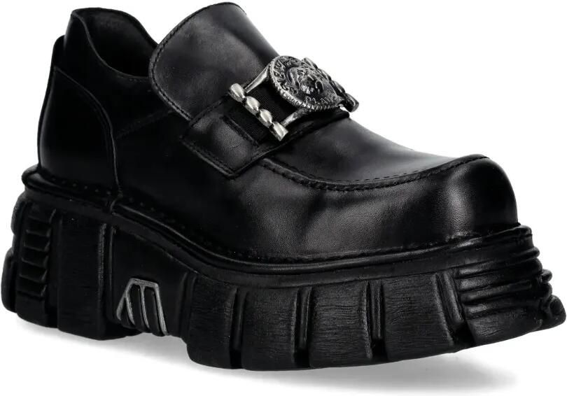 NEW ROCK Loafers met plateauzool Zwart - Foto 3