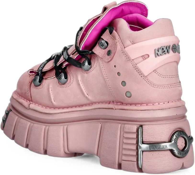 NEW ROCK M-106-CEV164 enkellaarzen met plateauzool en veters Roze - Foto 2
