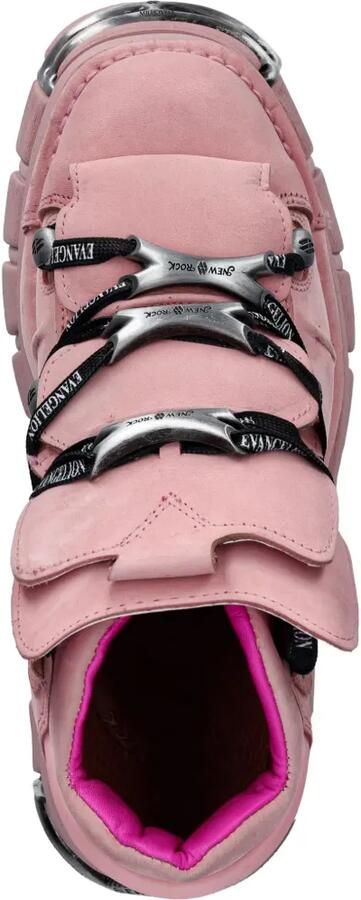 NEW ROCK M-106-CEV164 enkellaarzen met plateauzool en veters Roze - Foto 4