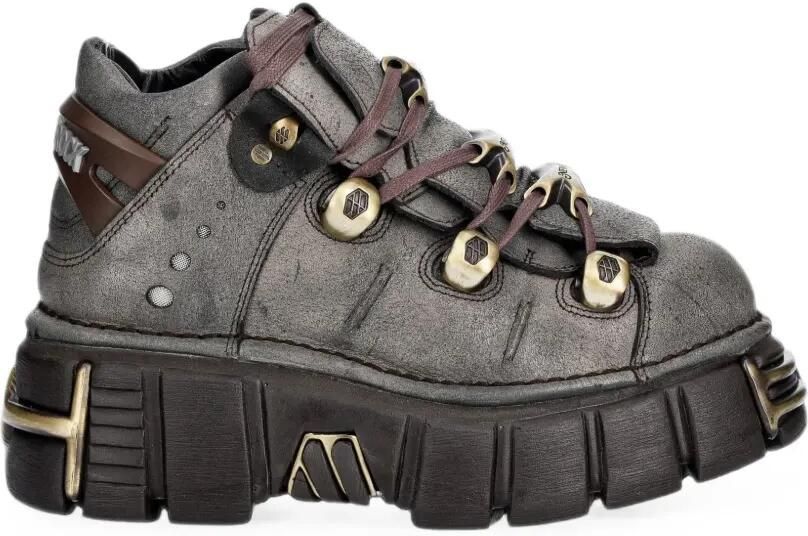 NEW ROCK M-106XL-C196 enkellaarzen met plateauzool Grijs