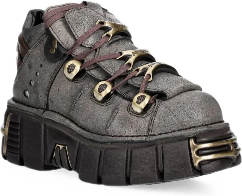 NEW ROCK M-106XL-C196 enkellaarzen met plateauzool Grijs - Foto 3