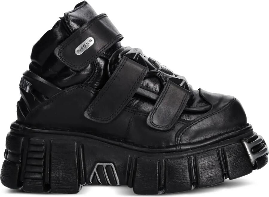 NEW ROCK M-285-S1 laarzen met plateauzool Zwart