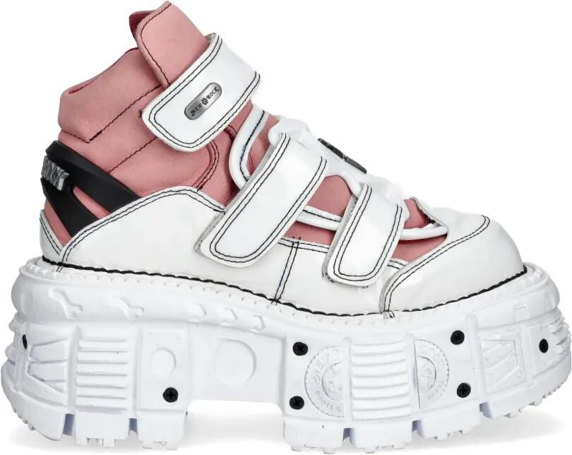 NEW ROCK M-TANK008-C6 laarzen met plateauzool Wit