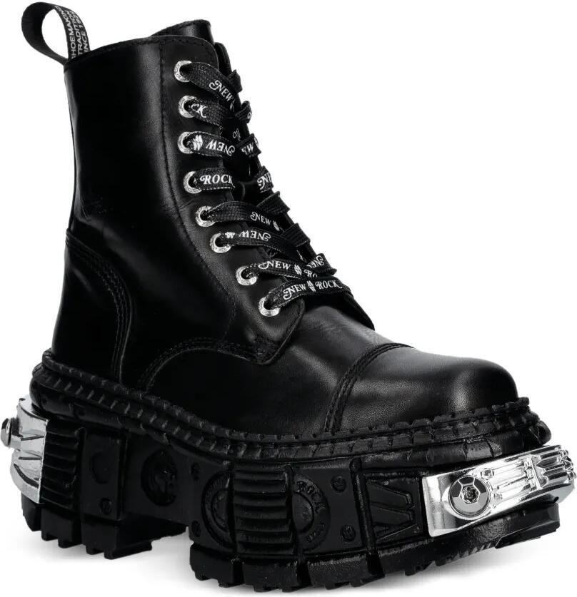 NEW ROCK M-WALL083C-S4 laarzen met plateauzool Zwart