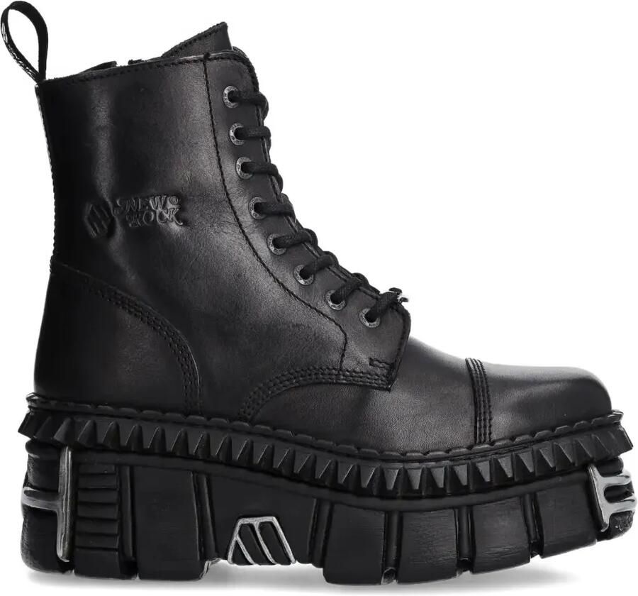 NEW ROCK M-WALL083CCT-S9 laarzen met plateauzool Zwart