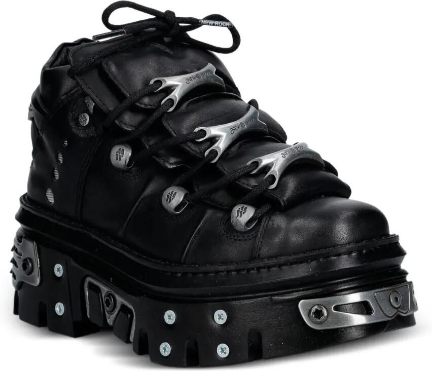 NEW ROCK M-WALL106-S10 laarzen met metalen detail Zwart