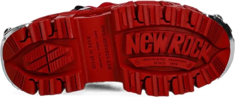 NEW ROCK M-WALL285-C14 laarzen met plateauzool en klittenband Rood - Foto 5