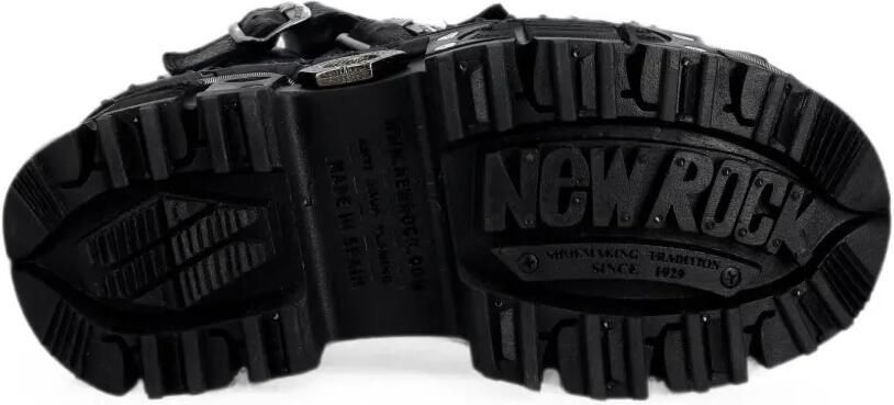 NEW ROCK Metallic laarzen met plateauzool en gespsluiting Zwart - Foto 5