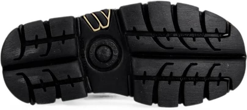 NEW ROCK Metallic laarzen met plateauzool en logoplakkaat Zwart - Foto 4
