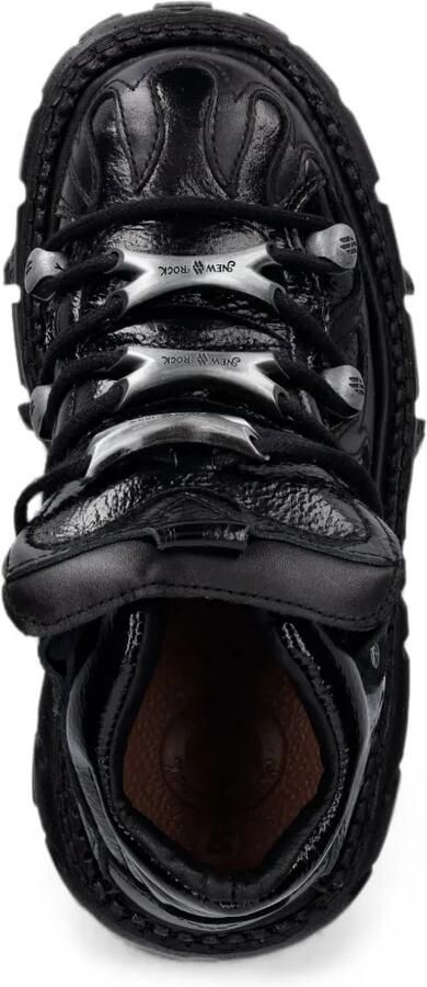 NEW ROCK Metallic sneakers met chunky zool Zwart - Foto 3