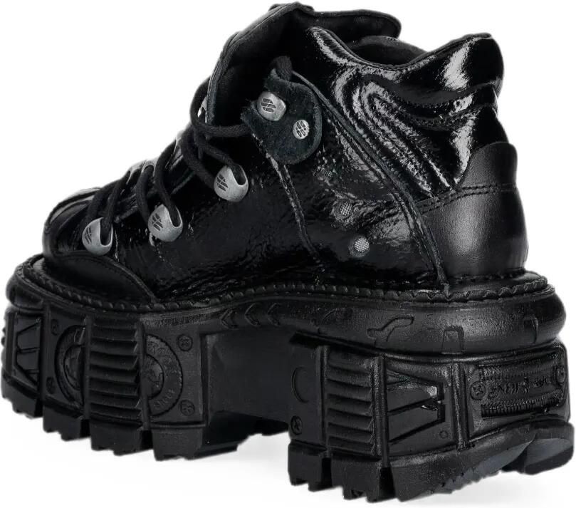 NEW ROCK Metallic sneakers met chunky zool Zwart - Foto 2