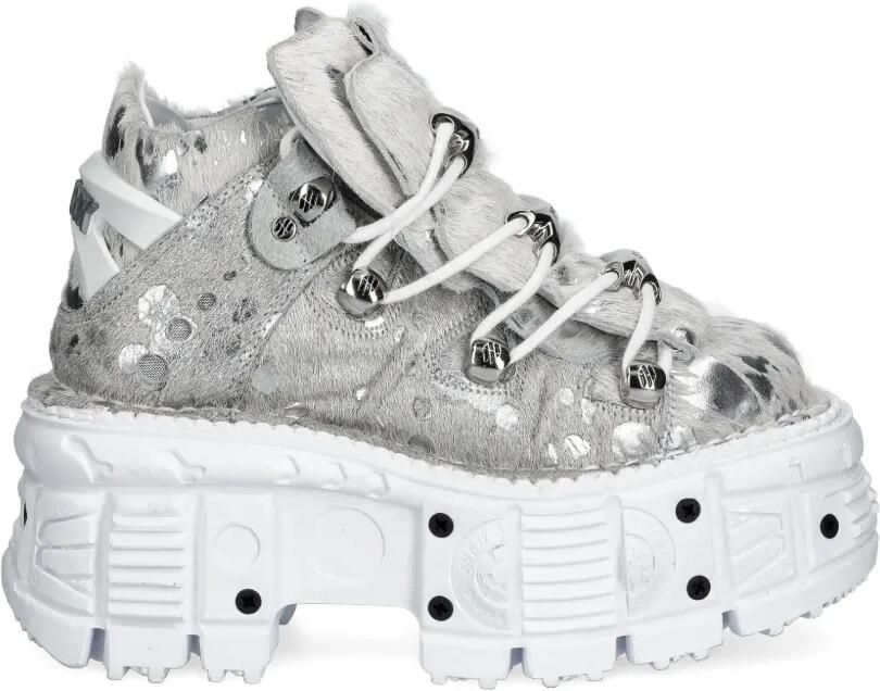 NEW ROCK Pelo Calvas Blanco Plata Tank Blanco Torn sneakers met plateauzool Grijs
