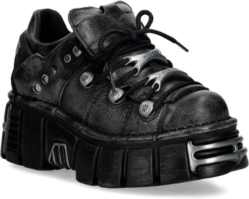NEW ROCK Pulik Old Arena Tower Negro sneakers met plateauzool en ringlets Zwart - Foto 3