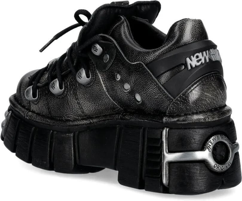 NEW ROCK Pulik Old Arena Tower Negro sneakers met plateauzool en ringlets Zwart - Foto 2