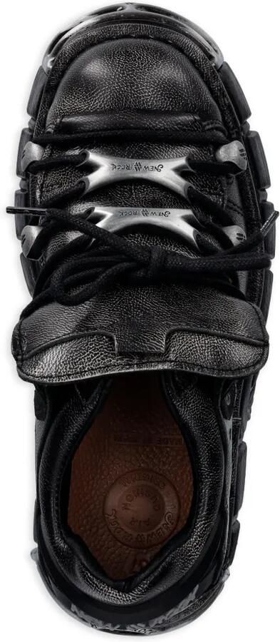 NEW ROCK Pulik Old Arena Tower Negro sneakers met plateauzool en ringlets Zwart - Foto 4