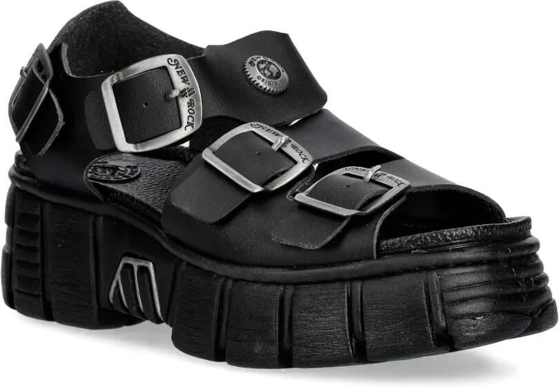 NEW ROCK Sandalen met gesp Zwart - Foto 2