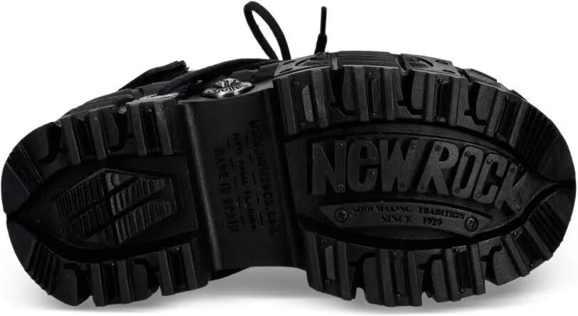 NEW ROCK Sandalen met plateauzool en veters Zwart - Foto 5