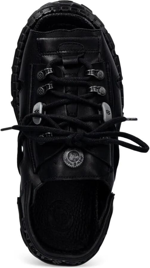 NEW ROCK Sandalen met plateauzool en veters Zwart - Foto 4