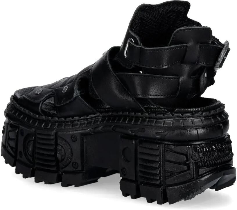 NEW ROCK Sandalen verfraaid met doodskop en plateauzool Zwart - Foto 2
