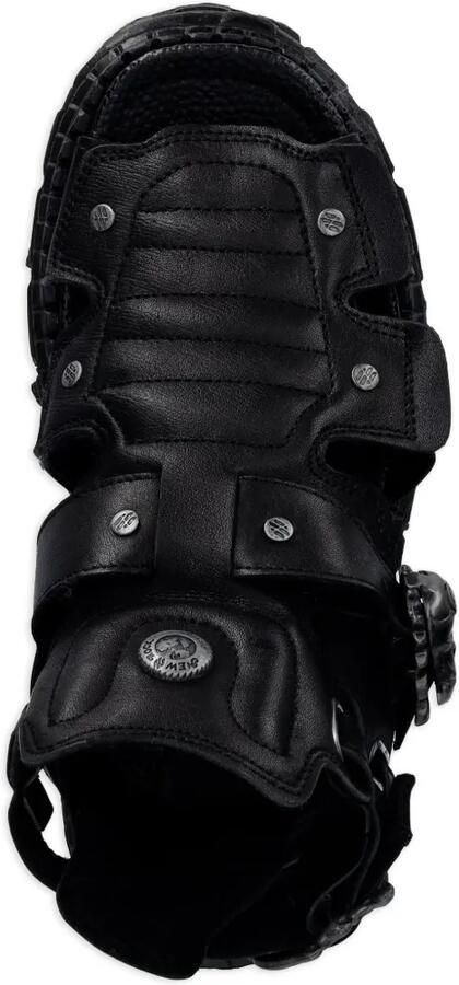 NEW ROCK Sandalen verfraaid met doodskop en plateauzool Zwart - Foto 4